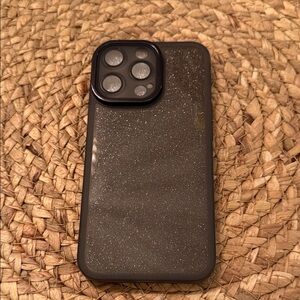 Sleek Black Glitter Phone Case iPhone 13 Pro